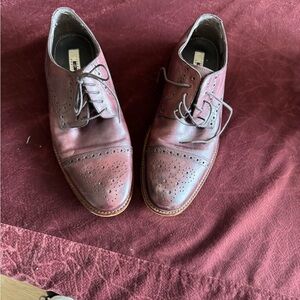 Joseph Abboud Brown Leather Oxfords with Classic Brogue Design